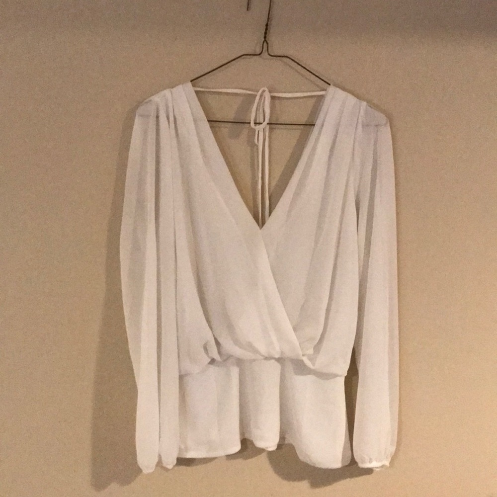 Deep V-neck Blouse